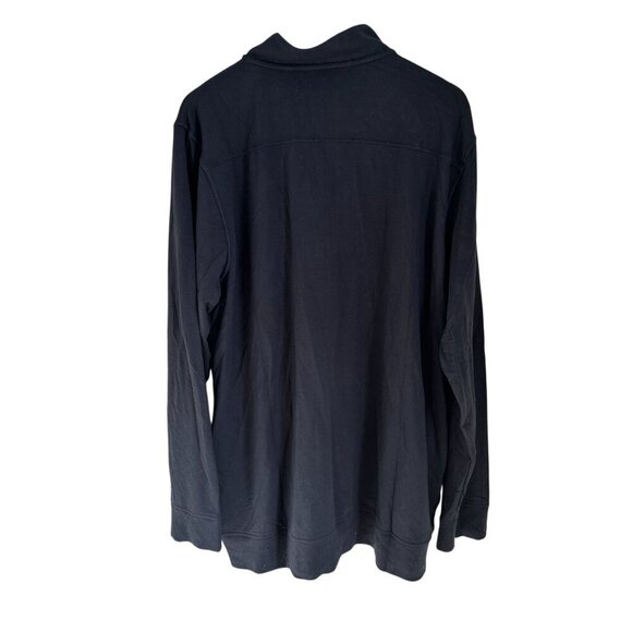 Travis Mathew Mens XL Black Quarter-Zip Pullover With Green Logo 96% Rayon 4% Sp - Picture 4 of 7